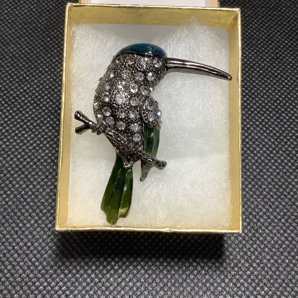 Vintage Rhinestone Hummingbird brooche - Picture 4 of 7